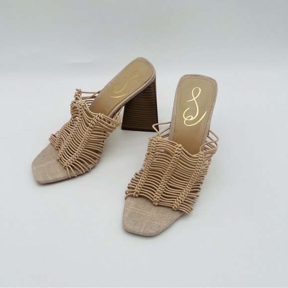 New! SAM EDELMAN Women’s Laurette Block Heel Mule Almond - Picture 6 of 10